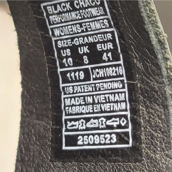 Chaco WayfarerWomens Slide Sandals Size 10 Cossover Black Leather Open Toe Shoes - Picture 5 of 9